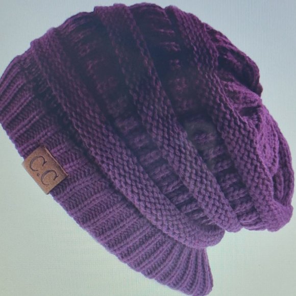 Like New... C.C (Cheveux Corp.) Women's Thick Soft Knit Beanie, Plum Purple - Picture 6 of 6